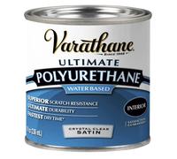 Rust-Oleum Varathane 200261H 1/2-Pint Interior Crystal Clear Water-Based Polyurethane, Water-Based Satin Finish