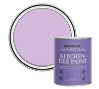 Rust-Oleum Purple Water-Resistant Kitchen Tile Paint in Gloss Finish - Violet Macaroon 750ml