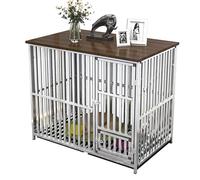 Rust On The Edge Table Of The Dog Cage, Heavy-duty Dog Cage Furniture, 2-in-1 Furniture Style, Dog Cage Side Table, Wooden Dog Cage