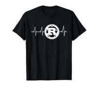 Rust Programming Logo Heartbeat Design T-Shirt