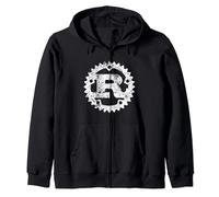 Rust Programming Logo - Letter R Distressed Vintage Zip Hoodie