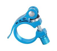 Rust-Proof Bike Seat Clamp 31.8mm for MTB Road | for Quick release lever, easy adjustment, secure grip, fits 31.8mm tubes, ideal for rapid saddle height changes(blue)