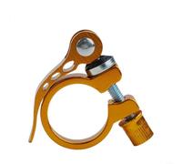 Rust-Proof Bike Seat Clamp 31.8mm for MTB Road | for Quick release lever, easy adjustment, secure grip, fits 31.8mm tubes, ideal for rapid saddle height changes(yellow)