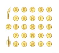 Rust Proof Copper Wood Burning Letter Templates for Embossing Carving and Personalizing Projects on Wood Leather Paper and Gourd (28PCS)
