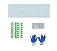 Rust-Proof Fiberglass Style Garden Support Hoops Kit, Heavy Duty Plant Stakes with Connectors for Outdoor Greenhouse Construction, Silver 124-Piece Pack(D)