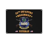 Rust-Proof Metal Tin Signs Us 25Th Infantry Regiment Veteran Wall Plaque Durable Tin Poster Metal For Man Cave Home Bathroom M