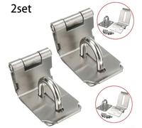 Rust Proof Stainless Steel Hasp and Staple Latch for Residential and Commercial Gate Door Shed Projects (2pcs)