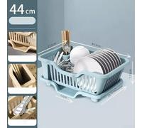 Rust-Proof Stainless Steel Sponge Rack Having Removable Drying Rack Soap Shelf Drain Basin for Kitchen Countertop Organization - 44.5 X 27.5 X 17.5 Cm(Large Blue)