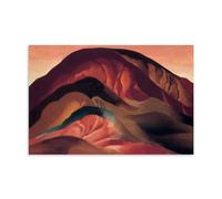 Rust Red Hills by Georgia O'Keeffe American Modernism Wall Art Prints with Desert Landscape Elements Painting On Canvas Wall Art Scroll Picture Print Living Room Walls Decor Homes Unframe 08x12inch(20