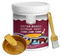 Rust Removal Converter Metallic Paint, 2-in-1 Rust Converter & Metal Primer, Anti-Rust Paint Rust Removal Conversion Agent, Water Based Metallic Paint, Multi-Functional Rust Converter (Gold)
