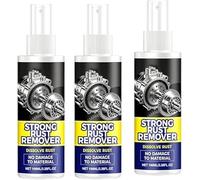 Rust Remover Spray for Metal - Multipurpose Rust Stain Remover, Heavy-Duty Metal Cleaner, Iron Out Rust Stain Remover, 100ml, Fast-acting and Restore Surface Gloss, Ideal for Vehicles, Chains (3Pcs)