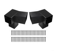 Rust-Resint Bracket Set Wall Mount Hardware for 4x4 Wooden Posts 15° Left & Right Angles Ideal for Outdoor Structures Coating