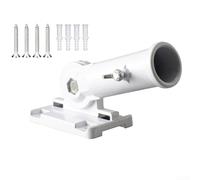 Rust Resistant Aluminum Alloy House Flag Pole Bracket with Adjustable Gear System and Drainage Hole, Designed for Secure and Long Lasting Outdoor Use (White)