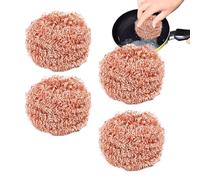 Rust Resistant Copper Padding Copper Wool Pads | Non-Abrasive Pads Grease Removal On Cooktop Rancho Hood Oven Heavy Duty Cleaner Pots Pans Grill Utensils Durable Metal Scrub