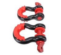 Rust Resistant D Ring Shackle 8800LBS Heavy Duty Winch Recovery Black with Red Axes