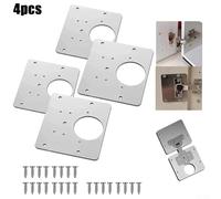 Rust Resistant Hinge Repair Plate for Furniture Cabinet Door Drawer Made of Stainless Steel Reliable Mount Tool (2pc)