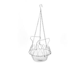 Rust Resistant Iron Hanging Chicken Poultry Feeder Basket Detachable Design Fit for Fruits Vegetables Outdoor Use 9 Inch Metal Chicken Feeder Basket