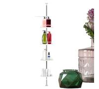 Rust-resistant Shower Corner Organizer Multi-Tier Bathroom Shelf for Accessories Durable Floor Storage for Shampoo Soap Towels Space-Saving Design