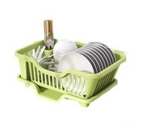 Rust Resistant Stainless Steel Sponge Rack Featuring Soap Shelf and Drain Basin for Kitchen Counter Organization and Cleaning (Small green)