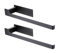 Rust Resistant Stainless Steel Wall Mounted Towel Rack for Compact Bathroom Storage Space Saving Design (Black)