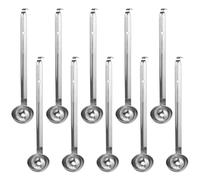 Rust-Resistant, Steel Soup Ladles Stainless With Hooked, Long Handle, 1 Oz - Perfect For Cooking, Hotel Use, And Catering - Ten Pieces, Simple Hanging