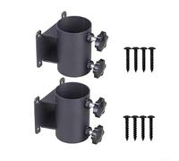 Rust Resistant Steel Umbrella Base For Deck Railings, Adjustable Clamp Fits 1.5 To 1.9 Inch Poles, Heavy Duty Black Mounting Bracket With Screws For Garden Fence And Wood Post, Space Saving Outdoor