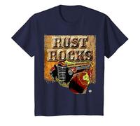 Rust Rocks Rusty Old Classic Car T-Shirt, Youth, Navy Blue, Large