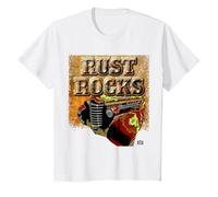 Rust Rocks Rusty Old Classic Car T-Shirt, Youth, White, X-Small
