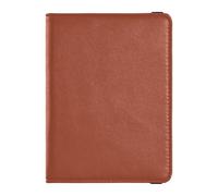 Rust Solid Color Leather Passport and Vaccine Card Holder Combo Passport Case Travel Documents Wallet Passport Holder for Travel Essential Waterproof