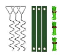 Rust Tree Stakes with Double-Layer Strap Anchoring in Any Ground Tree Stake Set Heavy Duty