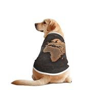 Rust World Map Print Dog Outfit Sleeveles, Funny Pet Dog Clothes Machine Washable Shirt Vest For Medium Large Dogs