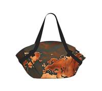 Rust World Map Print Foldable Camping Bag Duffle Bag Waterproof Travel Bag Camping Mattress For Outdoor Park Beach