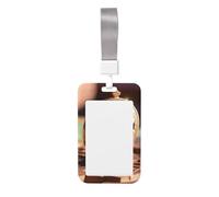 Rust World Map Print Heavy Duty Badge Holder with Retractable Reel, Id Badge Holder Key Card Work Badge Clip for Nurse Teacher Student Office Women Men