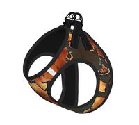 Rust World Map Print Pet Leash Vest,Breathable Mesh Pet Harness, Reflective For Small Medium Dogs Safe Easy Walking