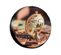 Rust World Map Print Tire Covers Spare For Trailers, Universal Wheel Suitable For Various Vehicles