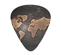 Rust World Map Unique Guitar Picks With Clear Prints And Multiple Thicknesses