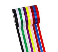 Rustark 10 Rolls Satin Ribbon Assortment Kit 10 Solid Colors 2/5 Inch x 24.6 Yards Double Face Fabric Satin Ribbon Gift Wrapping Ribbon for Gift Wrapping Bow Making Decor Crafts (1cm x 22.5m)