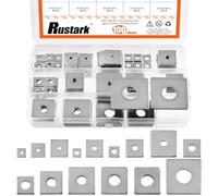 Rustark 100Pcs 15 Sizes M3-M14 304 Stainless Steel Square Plate Washers Assortment Kit Square Bearing Plate Washer Square Flat Washer Fastener for Construction and Industrial Equipment
