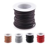 Rustark 10m x 2mm Antique Brown Round Leather String Cord Soft Leather Rope Cord Spool for Necklaces Bracelets Shoelace Wrapping Crafts Jewelry Making Supplies