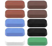 Rustark 10Pcs Buffing Polishing Compound Kit Includes 2 Black Emery, 2 Brown Tripoli, 2 Red Rouge, 2 All Purpose Blue, 1 White Diamond, and 1 Green Stainless Compounds