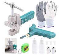 Rustark 11 Pcs Glass Tile Cutter Tool Kit with 2 in1 Handheld Hard Alloy Tile Opener, Blades, Pads, Professional Ceramic Glass Breaking Pliers Set for DIY Home Glass & Tile Cutter