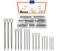Rustark 110Pcs 6 Sizes 304 Stainless Steel Cotter Pin Clip Key Fastener Fitting Assortment Kit for Automotive Mechanics Small Engine Repair