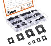 Rustark 110Pcs 8 Sizes Black Car U Clips Auto Car Speed Nuts Interior Trim Clips Car Console Fastener for Motorcycle Automotive Repair Replacement