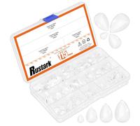 Rustark 115Pcs 4 Sizes Teardrop Clear Glass Dome Tile Assortment Kit Glass Cabochons Clear Glass Tiles Non-calibrated Transparent Large Glass Cabochon for Crafts Pendants Picture Jewelry Rings