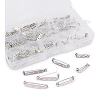 Rustark 120Pcs 3 Sizes Silver Tone Pin Back Clasp Brooch for Badge Crafts, Jewelry Crafting, Sewing Fabric, Making Corsage - Small/Medium/Large