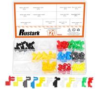 Rustark 120Pcs Car Door Lock Rod Clips Assortment Kit Left and Right Lock Rod Retainer Clips Latch Locking Push Clip Tailgate Handle Clip for Most Cars