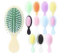 Rustark 12Pcs Mini Wet Hair Brush Travel Detangling Brush Colorful Wet Dry Hair Brushes Compact Travel Hairbrush for Most Hair Type