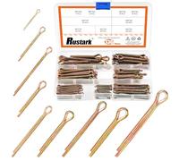 Rustark 136Pcs 9 Sizes M2 M3 M4 M5 M6 Colored Zinc Plated Cotter Pin Assortment Kit R Clips Carbon Steel Split Pin Fastener Clips Retaining Hitch Pins for Lock System Car Mechanics Repair