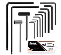 Rustark 13Pcs Guitar Allen Wrench Truss Rod Wrench Set, 4mm & 5mm Truss Rod Allen Wrenches, 7mm & 8mm Truss Rod Hex Box Wrenches, 9Pcs Allen Wrenches for Guitar Bass Neck Bridge Nut Screw Adjustment