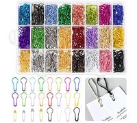 Rustark 1440Pcs 22 Colors Bulb Safety Pins Gourd Pin Metal Safety Pins Pear Shaped Pins for Knitting Stitch Markers Clothing DIY Craft Making with Storage Box